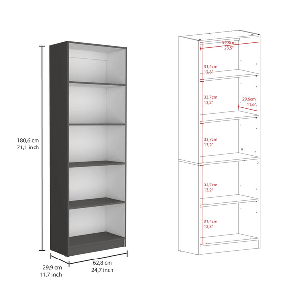 English Elm Home 4 Shelves Bookcase with Tiered Storage & Lower Shelf for Books Decor Organizing, Sleek Manufactured Wood Design Multi 44.9 L x 28.4 W x 3.2 H B070137835