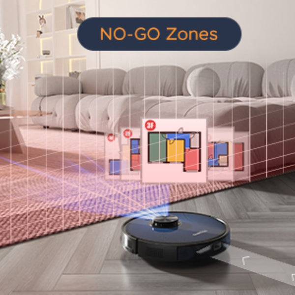 English Elm Geek Smart Robot Vacuum Mop with Lidar Navigation and 2700pa Suction for Pet Homes W100256728
