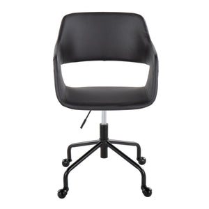 English Elm Margarite Contemporary Adjustable Office Chair with Cushioned Fabric Seat, 360° Swivel & Stylish Backrest Black B116135748