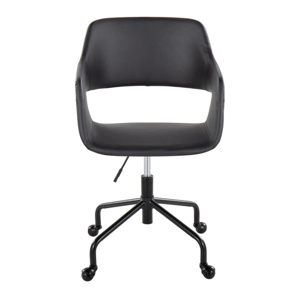 English Elm Margarite Contemporary Adjustable Office Chair with Cushioned Fabric Seat, 360° Swivel & Stylish Backrest Black B116135748