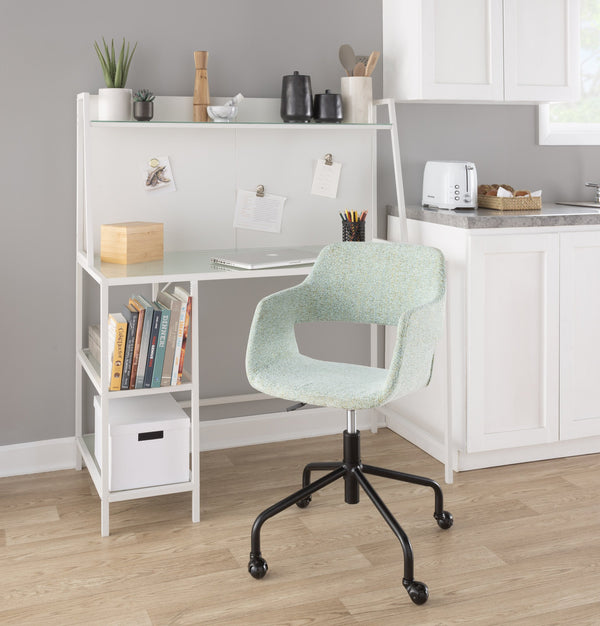 English Elm Margarite Contemporary Adjustable Office Chair with Cushioned Fabric Seat, 360° Swivel & Stylish Backrest Green B116135746