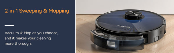 English Elm Geek Smart Robot Vacuum Mop with Lidar Navigation and 2700pa Suction for Pet Homes W100256728