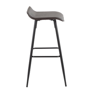 English Elm Ale Modern 30" Fixed-Height Bar Stool Set of 2 with Sleek Black Metal Base and Plush Faux Leather Seat Brown B116135582