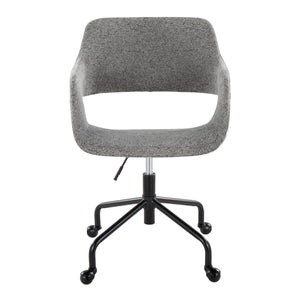 English Elm Margarite Contemporary Adjustable Office Chair with Cushioned Fabric Seat, 360° Swivel & Stylish Backrest Grey B116135745