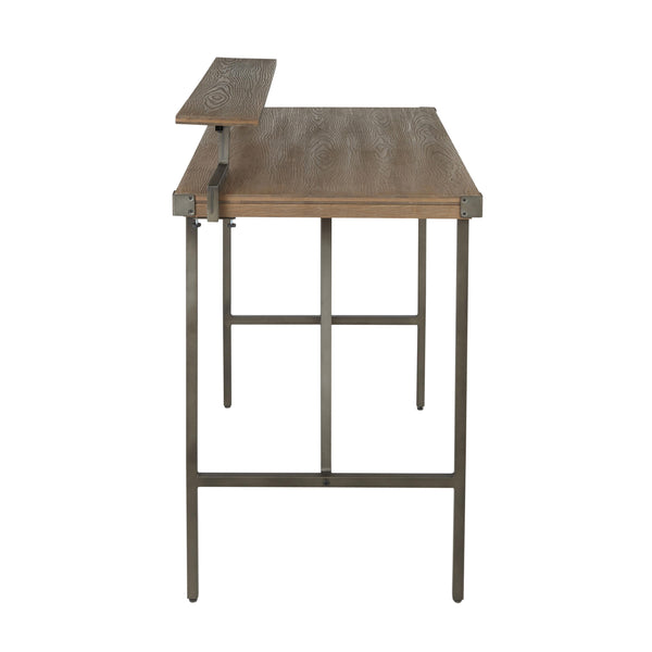 English Elm Gia Industrial Counter Table - Antique Metal Frame & Brown Bamboo Top For Stylish Small Spaces B116135662