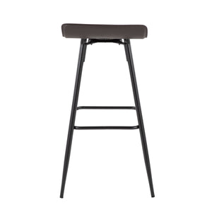 English Elm Ale Modern 30" Fixed-Height Bar Stool Set of 2 with Sleek Black Metal Base and Plush Faux Leather Seat Brown B116135582