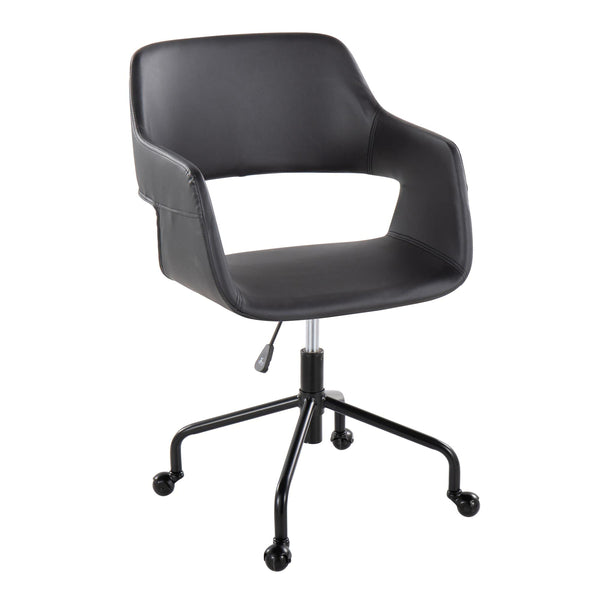 English Elm Margarite Contemporary Adjustable Office Chair with Cushioned Fabric Seat, 360° Swivel & Stylish Backrest Black B116135748