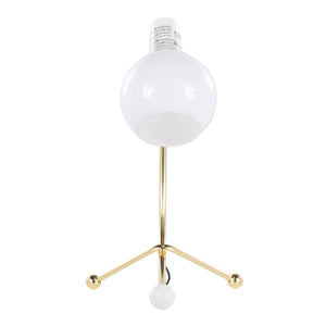 English Elm Eileen Gold Task Lamp with Adjustable Neck and Round White Shade – Contemporary Metal Desk Light B116135714