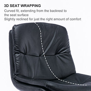 English Elm Swivel Stainless Steel Bar Stool with Faux Leather Backrest, Adjustable Height 21.7-31.5" Comfort Seat Black W2195135494