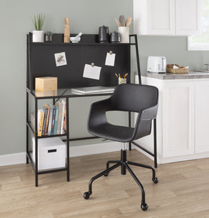 English Elm Margarite Contemporary Adjustable Office Chair with Cushioned Fabric Seat, 360° Swivel & Stylish Backrest Black B116135748