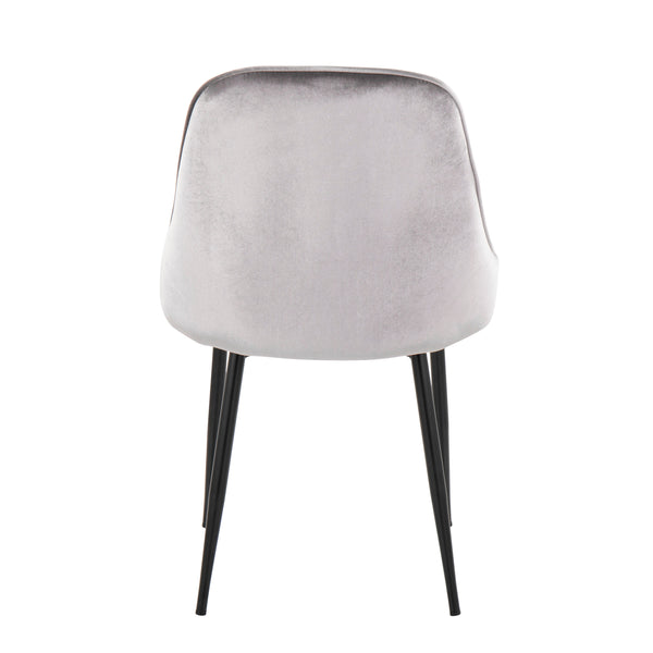 English Elm Marcel Modern Dining Chairs Set Of 2 - Elegant Silver Velvet Upholstered With Sturdy Black Frame B116135677