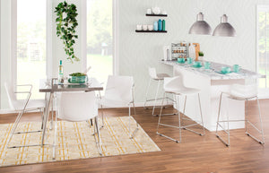 English Elm Matcha Contemporary Chair Set by LumiSource — Sleek Polypropylene Seat with Chrome Base, 2-Piece White B116135627