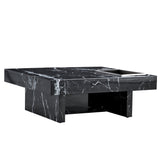 English Elm A Modern and Practical Coffee Table Made Of Mdf Material With Black Patterns. The Fusion Of Elegance and Natural Fashion 31.4"*31.4"*12"