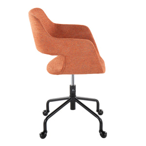 English Elm Margarite Contemporary Adjustable Office Chair with Cushioned Fabric Seat, 360° Swivel & Stylish Backrest Orange B116135747