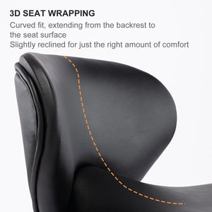 English Elm Black Titanium Swivel Bar Stool Adjustable 21.7–31.5" Height Contoured Back Cushioned Seat for Kitchen Counter & Dining Room Comfort W2195135503