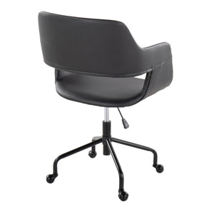 English Elm Margarite Contemporary Adjustable Office Chair with Cushioned Fabric Seat, 360° Swivel & Stylish Backrest Black B116135748