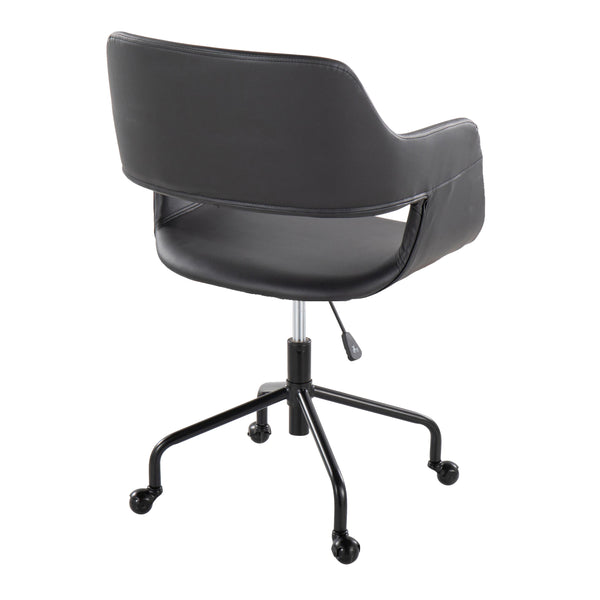 English Elm Margarite Contemporary Adjustable Office Chair with Cushioned Fabric Seat, 360° Swivel & Stylish Backrest Black B116135748