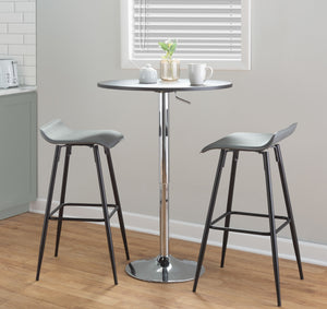English Elm Ale Modern 30" Fixed-Height Bar Stool Set of 2 with Sleek Black Metal Base and Plush Faux Leather Seat Grey B116135581