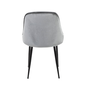 English Elm Marcel Contemporary Dining Chairs Set Of 2 - Luxurious Blue Velvet Upholstery & Sleek Black Frame B116135673