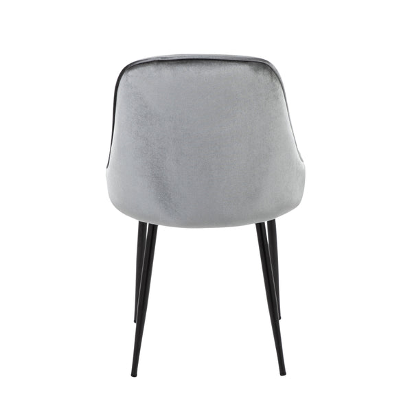 English Elm Marcel Contemporary Dining Chairs Set Of 2 - Luxurious Blue Velvet Upholstery & Sleek Black Frame B116135673