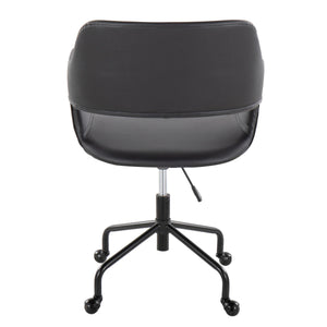 English Elm Margarite Contemporary Adjustable Office Chair with Cushioned Fabric Seat, 360° Swivel & Stylish Backrest Black B116135748