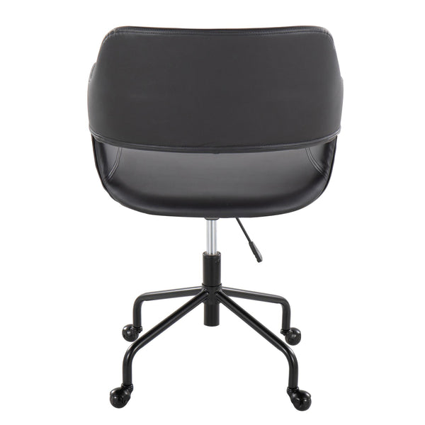 English Elm Margarite Contemporary Adjustable Office Chair with Cushioned Fabric Seat, 360° Swivel & Stylish Backrest Black B116135748