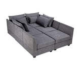 Hearth and Haven U_Style Modern Large U-Shape Modular Sectional Sofa, Convertible Sofa Bed with Reversible Chaise For Living Room, Storage Seat WY000349AAD