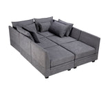 English Elm Modern Large U-Shape Modular Sectional Sofa, Convertible Sofa Bed With Reversible Chaise For Living Room, Storage Seat