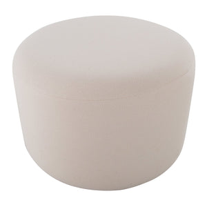 English Elm Large Beige Knitted Pouf Ottoman by LumiSource — Large Round Fabric Footrest, Foam Cushion Comfort B116135814