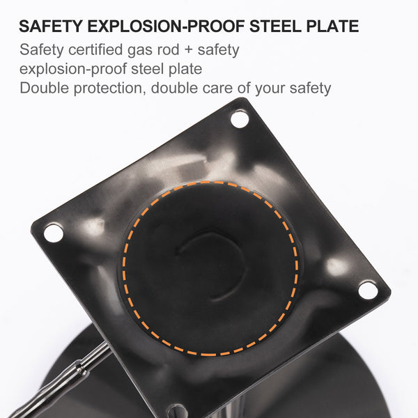 English Elm Swivel Titanium Stainless Steel Bar Stool Brown Adjustable Height 21.7-31.5" 360° Swivel Comfort Back W2195135504