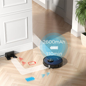 English Elm Geek Smart Robot Vacuum Mop with Lidar Navigation and 2700pa Suction for Pet Homes W100256728