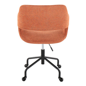 English Elm Margarite Contemporary Adjustable Office Chair with Cushioned Fabric Seat, 360° Swivel & Stylish Backrest Orange B116135747