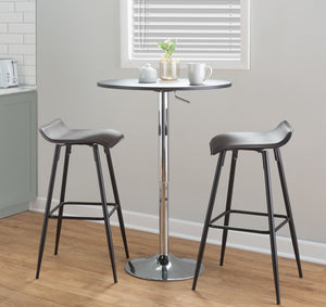 English Elm Ale Modern 30" Fixed-Height Bar Stool Set of 2 with Sleek Black Metal Base and Plush Faux Leather Seat Brown B116135582