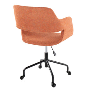 English Elm Margarite Contemporary Adjustable Office Chair with Cushioned Fabric Seat, 360° Swivel & Stylish Backrest Orange B116135747