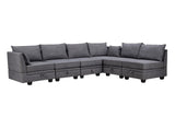 Hearth and Haven U_Style Modern Large U-Shape Modular Sectional Sofa, Convertible Sofa Bed with Reversible Chaise For Living Room, Storage Seat WY000349AAD