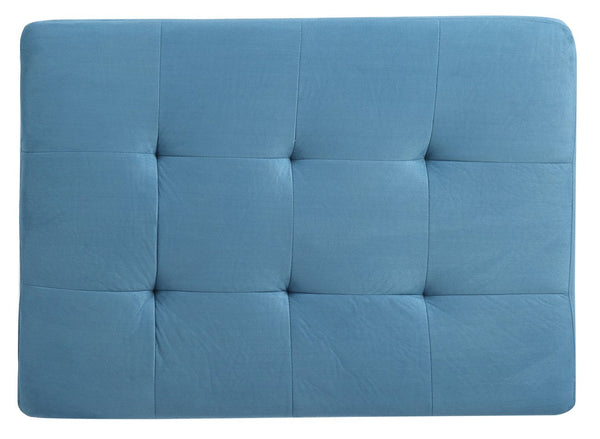 English Elm Stylish Microfiber Ottoman with Modern Profile, Easy-Clean Fabric, Compact 19"H x 38"W x 26"D Comfort Seating Aqua Blue 27 L x 38 W x 16 H B078108358