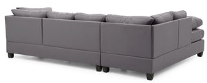 English Elm Malone Gray Sectional Sofa With Reversible Chaise, Pocketed Coil Comfort, Easy Assembly & Delivery B078S00063