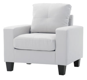 English Elm Elegant Newbury Club Chair with Pocketed Coil Support and Dacron Foam Comfort, KD Design for Small Spaces White 20 L x 30 W x 21 H B078108254