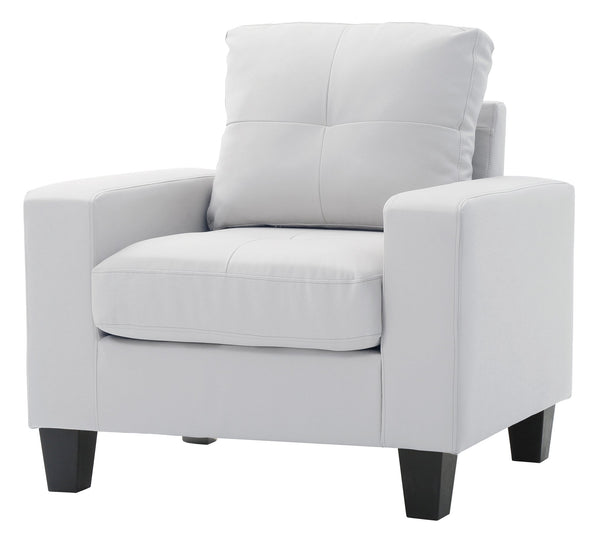 English Elm Elegant Newbury Club Chair with Pocketed Coil Support and Dacron Foam Comfort, KD Design for Small Spaces White 20 L x 30 W x 21 H B078108254