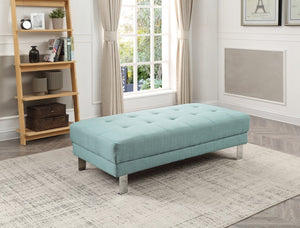 English Elm Stylish Teal Upholstered Bench Ottoman for Living Room Seating and Everyday Use B078108250