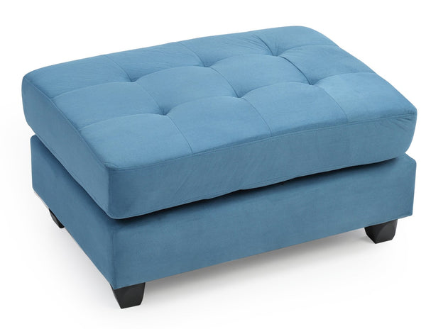 English Elm Stylish Microfiber Ottoman with Modern Profile, Easy-Clean Fabric, Compact 19"H x 38"W x 26"D Comfort Seating Aqua Blue 27 L x 38 W x 16 H B078108358