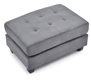 English Elm Stylish Microfiber Ottoman with Modern Profile, Easy-Clean Fabric, Compact 19"H x 38"W x 26"D Comfort Seating Gray 27 L x 38 W x 16 H B078108355