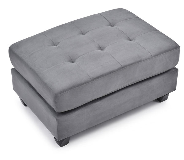 English Elm Stylish Microfiber Ottoman with Modern Profile, Easy-Clean Fabric, Compact 19"H x 38"W x 26"D Comfort Seating Gray 27 L x 38 W x 16 H B078108355