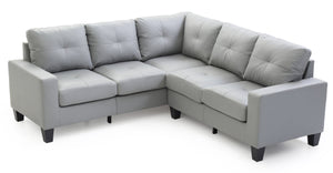 English Elm Newbury Value-Priced Sectional Sofa with Pocketed Coil Seat Cushions and Kiln-Dried Hardwood Frame Gray 52 L x 30 W x 18 H B078S00035