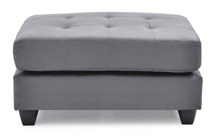 English Elm Stylish Microfiber Ottoman with Modern Profile, Easy-Clean Fabric, Compact 19"H x 38"W x 26"D Comfort Seating Gray 27 L x 38 W x 16 H B078108355