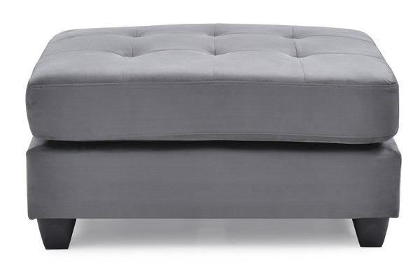 English Elm Stylish Microfiber Ottoman with Modern Profile, Easy-Clean Fabric, Compact 19"H x 38"W x 26"D Comfort Seating Gray 27 L x 38 W x 16 H B078108355