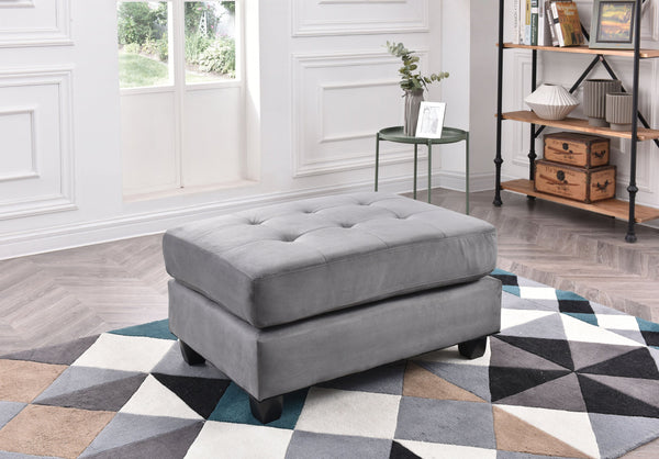 English Elm Stylish Microfiber Ottoman with Modern Profile, Easy-Clean Fabric, Compact 19"H x 38"W x 26"D Comfort Seating Gray 27 L x 38 W x 16 H B078108355