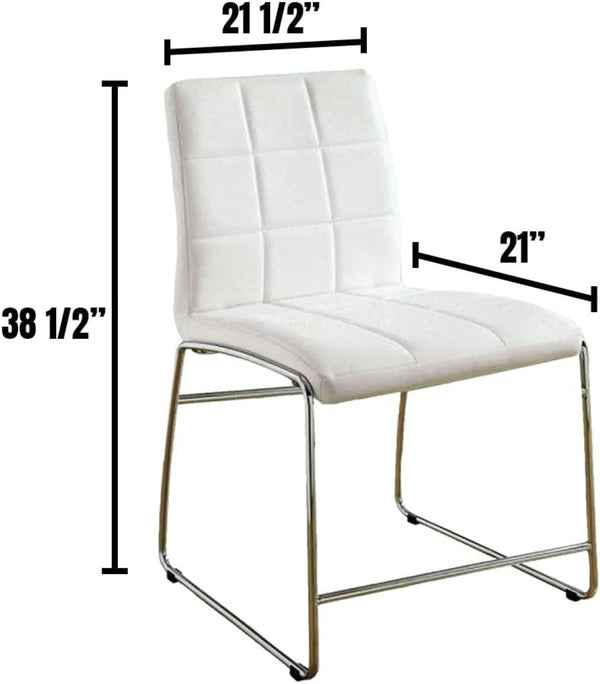 English Elm White Leatherette Counter Height Dining Chairs Set of 2 with Polished Chrome Legs B011136661