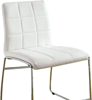English Elm White Leatherette Counter Height Dining Chairs Set of 2 with Polished Chrome Legs B011136661