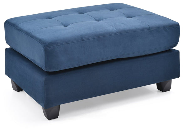 English Elm Stylish Microfiber Ottoman with Modern Profile, Easy-Clean Fabric, Compact 19"H x 38"W x 26"D Comfort Seating Navy Blue 27 L x 38 W x 16 H B078108353